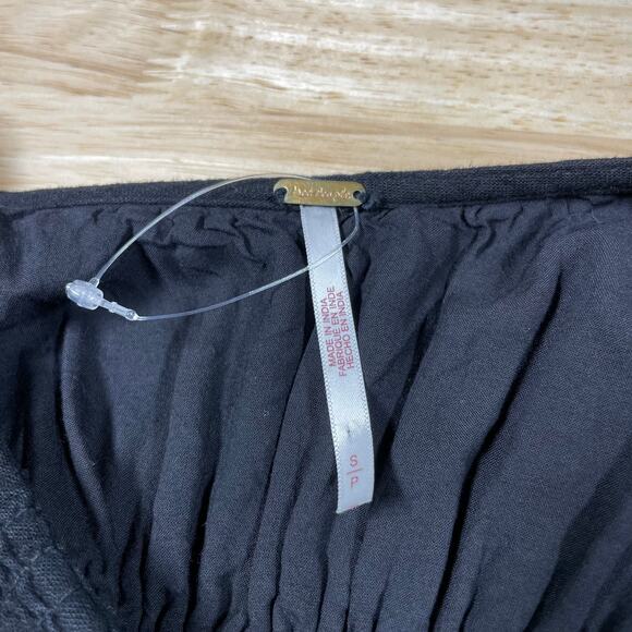 Free People NWOT String Of Hearts Maxi Dress Size S Black Tie Front Smocked - Picture 4 of 10